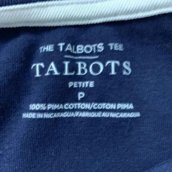 Talbots Petite 100% Pima Cotton, Boat Neck, 3/4 Sleeve Top - Picture 4 of 4